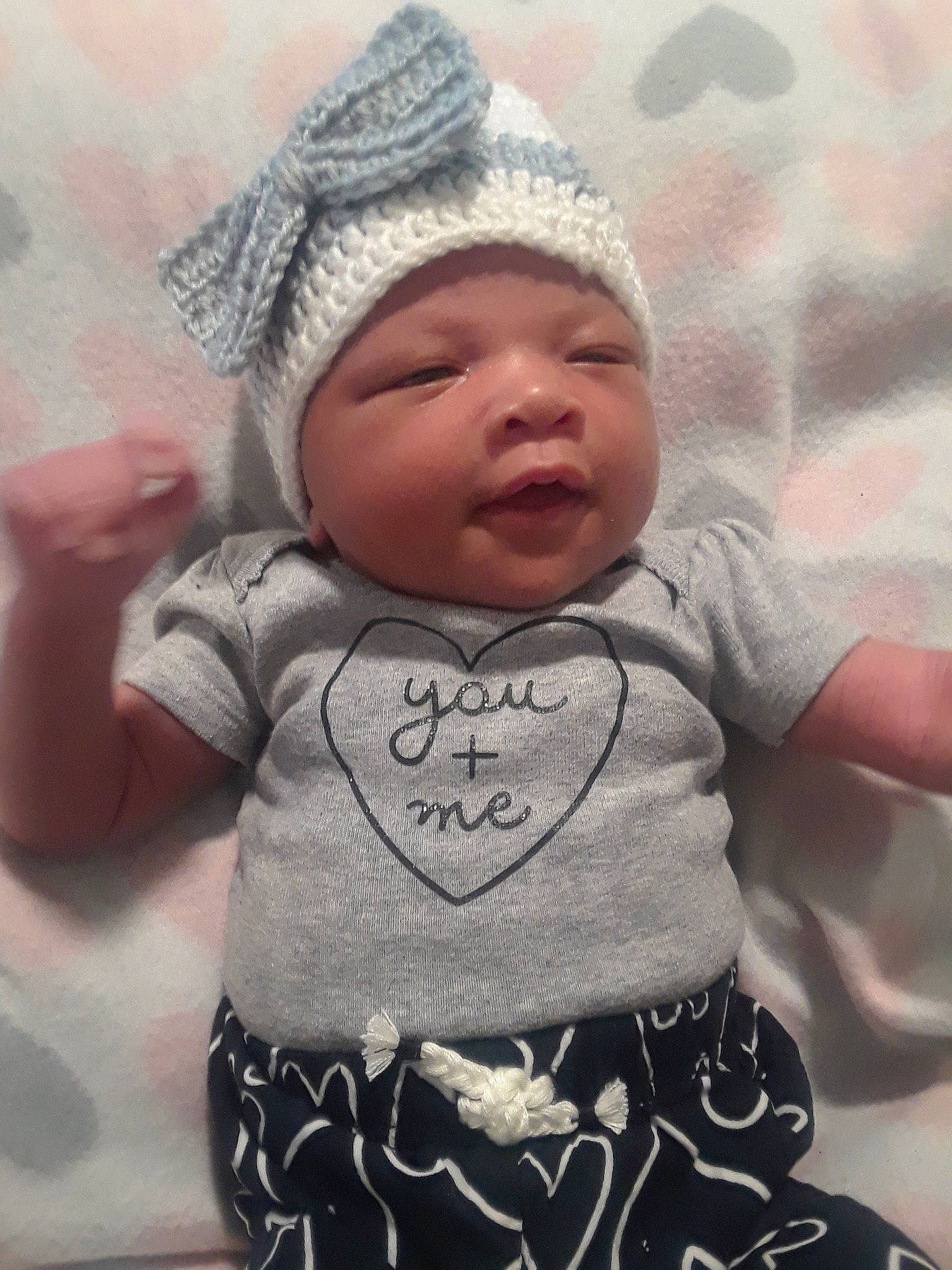 Charliee joined the competition — help win amazing prizes! baby, baby_products, baby_toddler_clothing, bonnet, cheek, child, cool, facial_expression, happy, head, headgear, headwear, pattern, person, pink, product, skin, smile, toddler