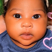 Keilani is registered to the contest to win money with this photo: baby, infant, face, headband, bow, blue_clothing, penguin, polar_bear, cute, close_up, portrait, child, young_child, pink_heart_overlay, adorable, eyes, mouth, skin, expression, clothing