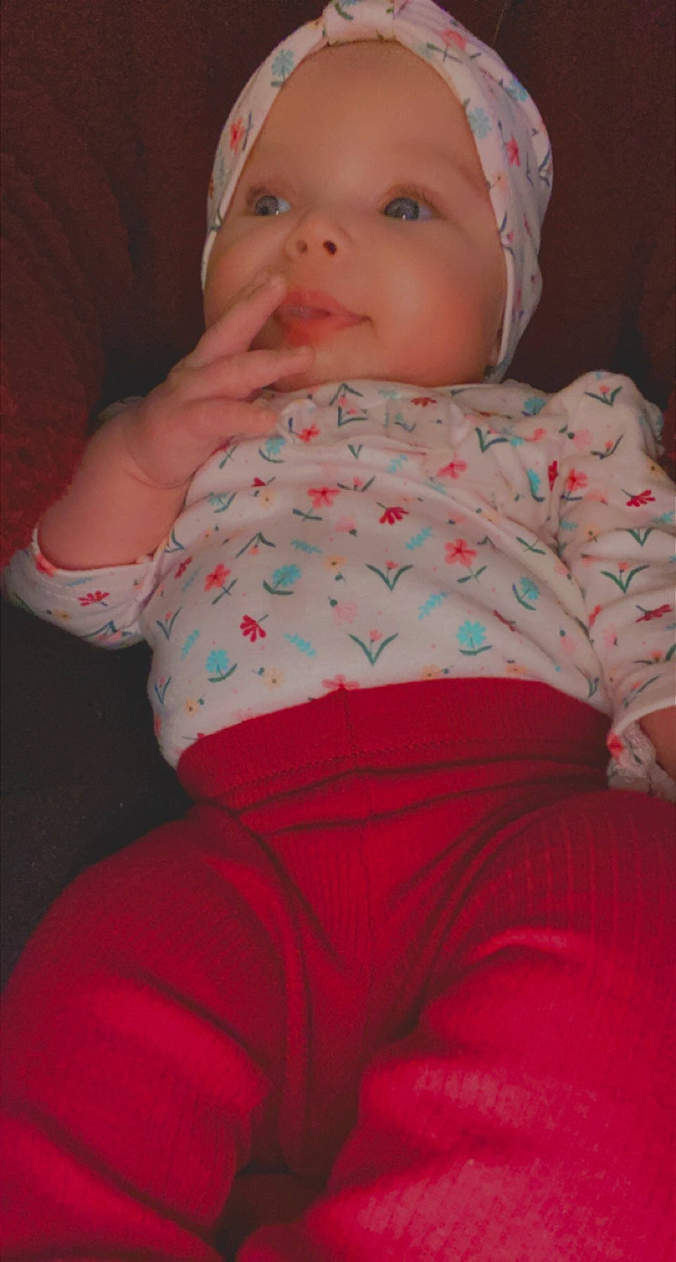 Azlyn joined the competition — help win amazing prizes! baby, baby_toddler_clothing, cheek, chin, comfort, eye, face, finger, head, headwear, human_body, iris, lip, mouth, neck, nose, person, pink, skin, sleeve