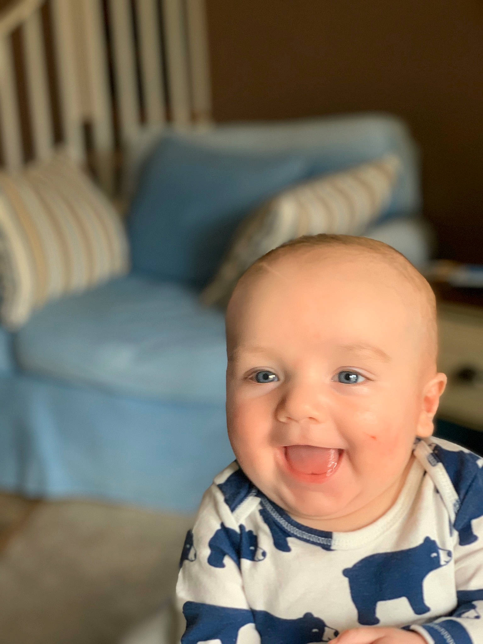 Jameson joined the competition — help win amazing prizes! baby, baby_laughing, cheek, child, chin, ear, eye, face, facial_expression, finger, head, joy, lip, mouth, nose, person, sitting, skin, smile, toddler