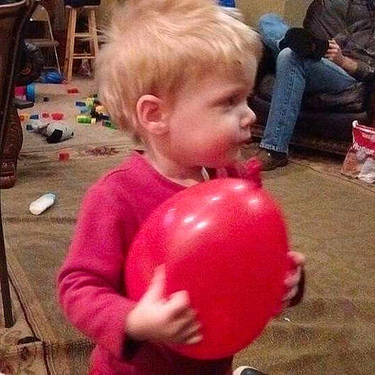 Cassius joined the competition — help win amazing prizes! baby, ball, balloon, child, cool, ear, food, person, play, smile, toddler