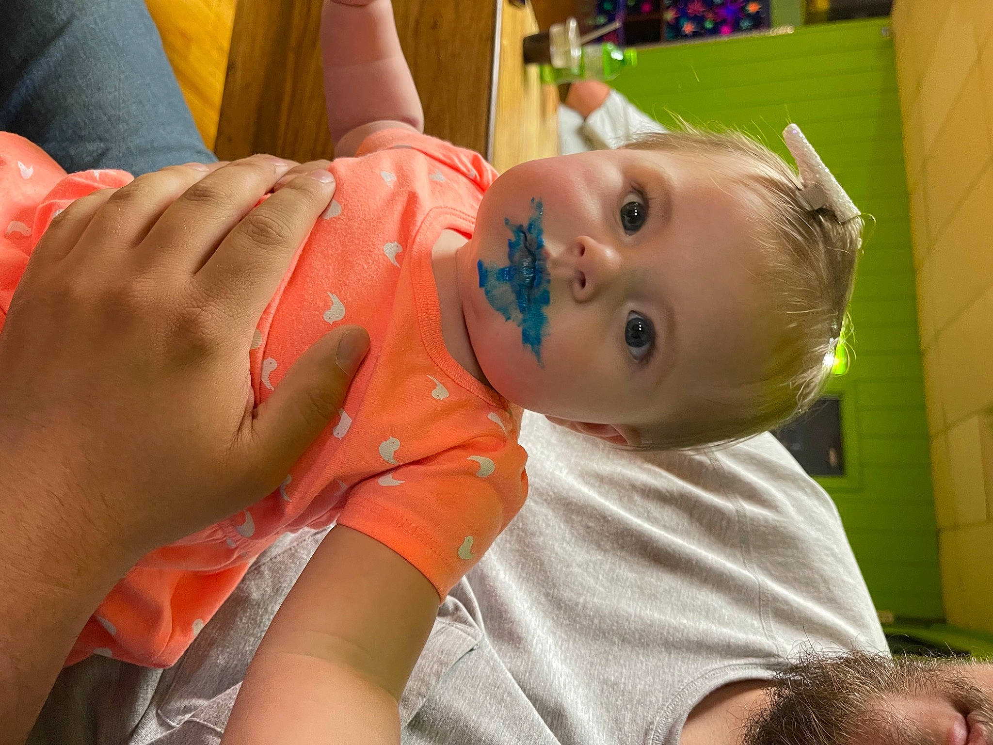 Macy Lacole Miracle is registered to the contest to win money with this photo: arm, baby, cheek, chest, close_up, ear, eyelash, facial_expression, finger, fun, happy, human_body, joint, leisure, mouth, neck, nose, person, skin, thigh