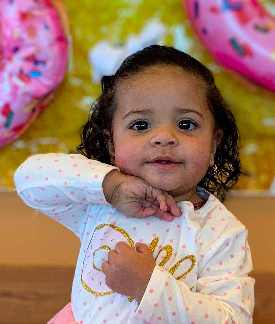 Isla joined the competition — help win amazing prizes! baby, child, happy, person, pink, smile, sweetness, toddler