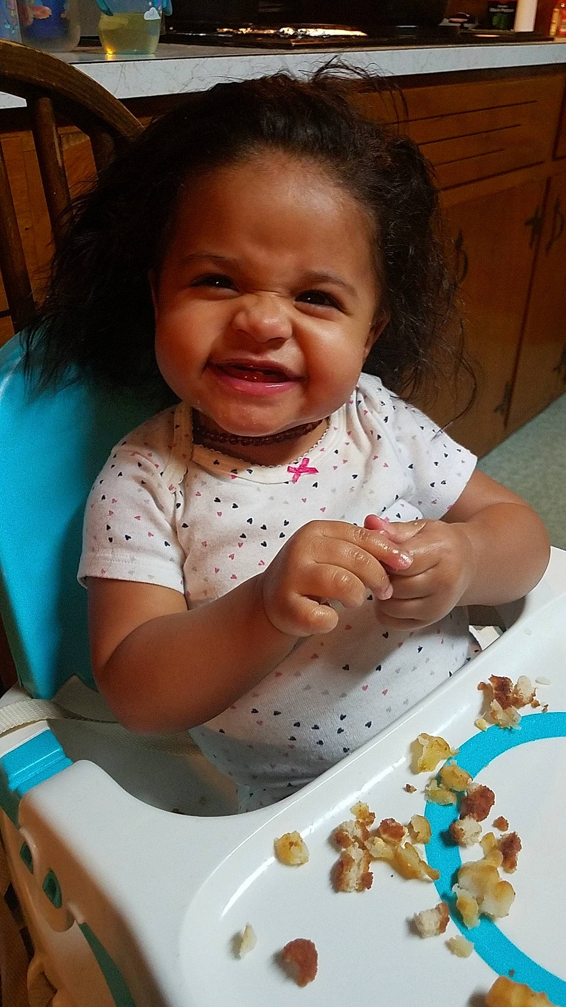 Isla joined the competition — help win amazing prizes! baby, baby_food, cheek, child, comfort_food, eating, finger, food, person, play, skin, smile, toddler