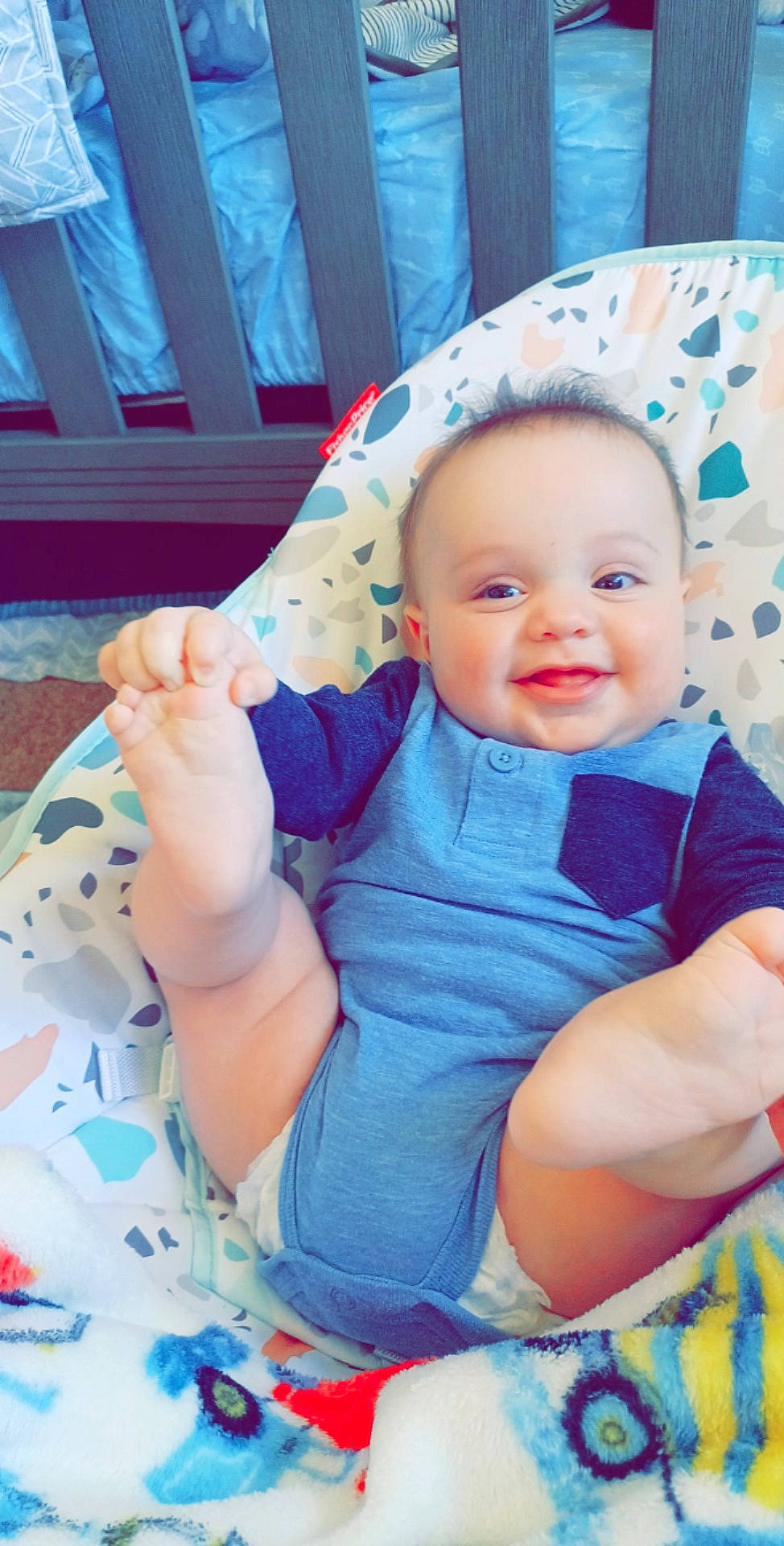 Odin joined the competition — help win amazing prizes! arm, baby, baby_toddler_clothing, blue, cheek, comfort, eye, face, finger, hand, happy, head, human_body, joy, lip, mouth, person, pink, product, skin