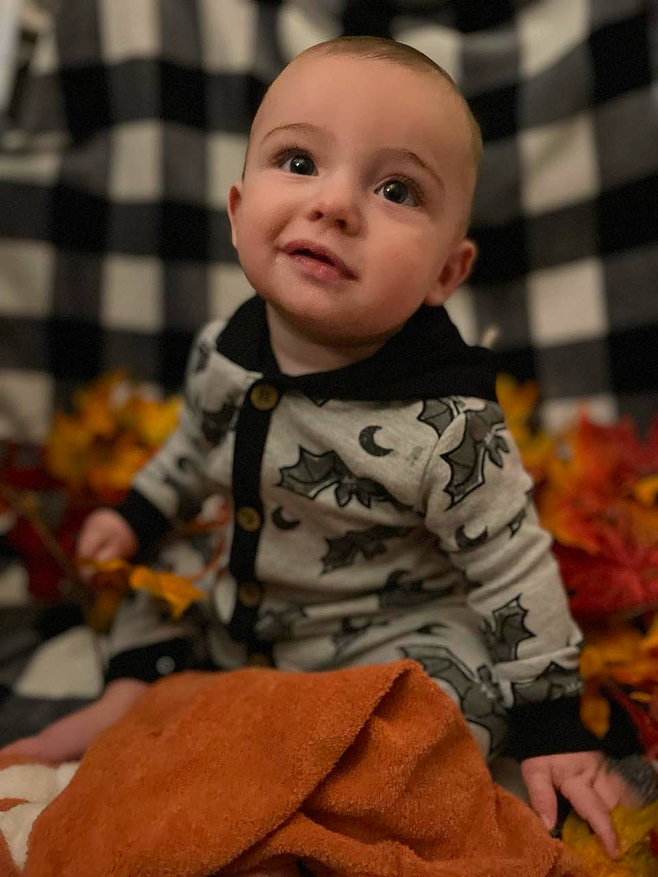 Ezra joined the competition — help win amazing prizes! baby, baby_toddler_clothing, baby_toys, cheek, child, doll, eye, formal_wear, happy, pattern, people, person, plaid, room, sitting, sleeve, tartan, toddler, toy, vintage_clothing