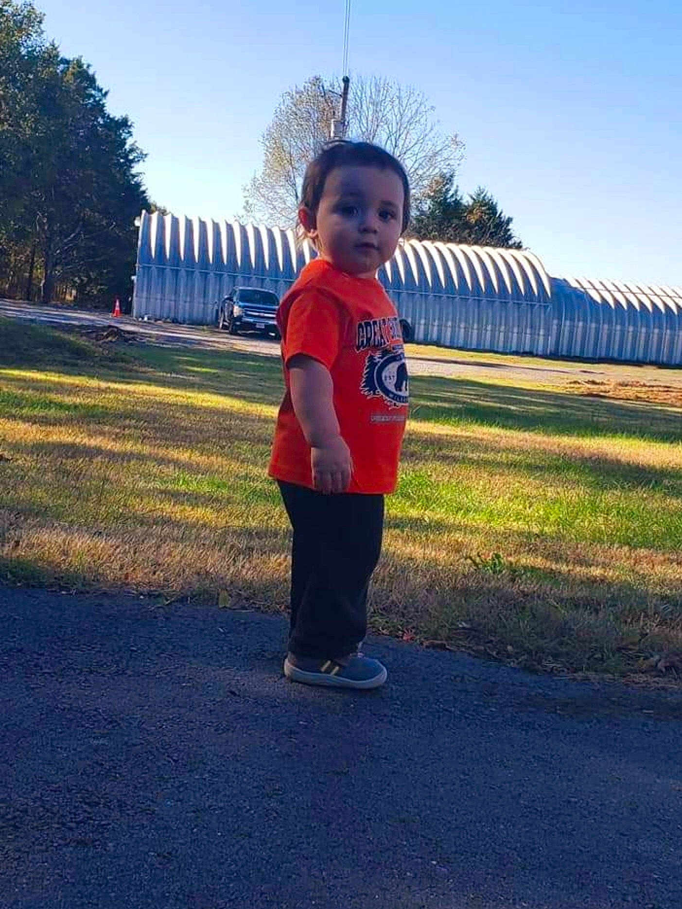 Kace joined the competition — help win amazing prizes! asphalt, cloud, grass, happy, head, horizon, landscape, leisure, morning, nature, person, plain, plant, public_space, road_surface, sky, standing, sunlight, t_shirt, toddler