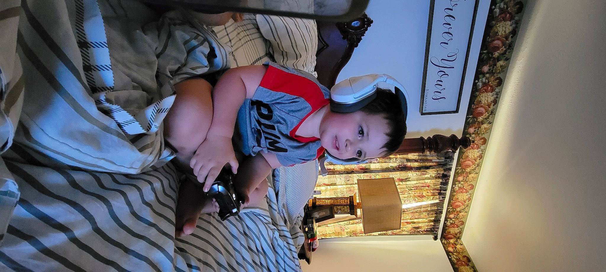 Kace joined the competition — help win amazing prizes! art, baby, baby_toddler_clothing, child, fun, happy, hat, mammal, pattern, person, room, sitting, smile, t_shirt, toddler, tree, vacation, visual_arts, wood