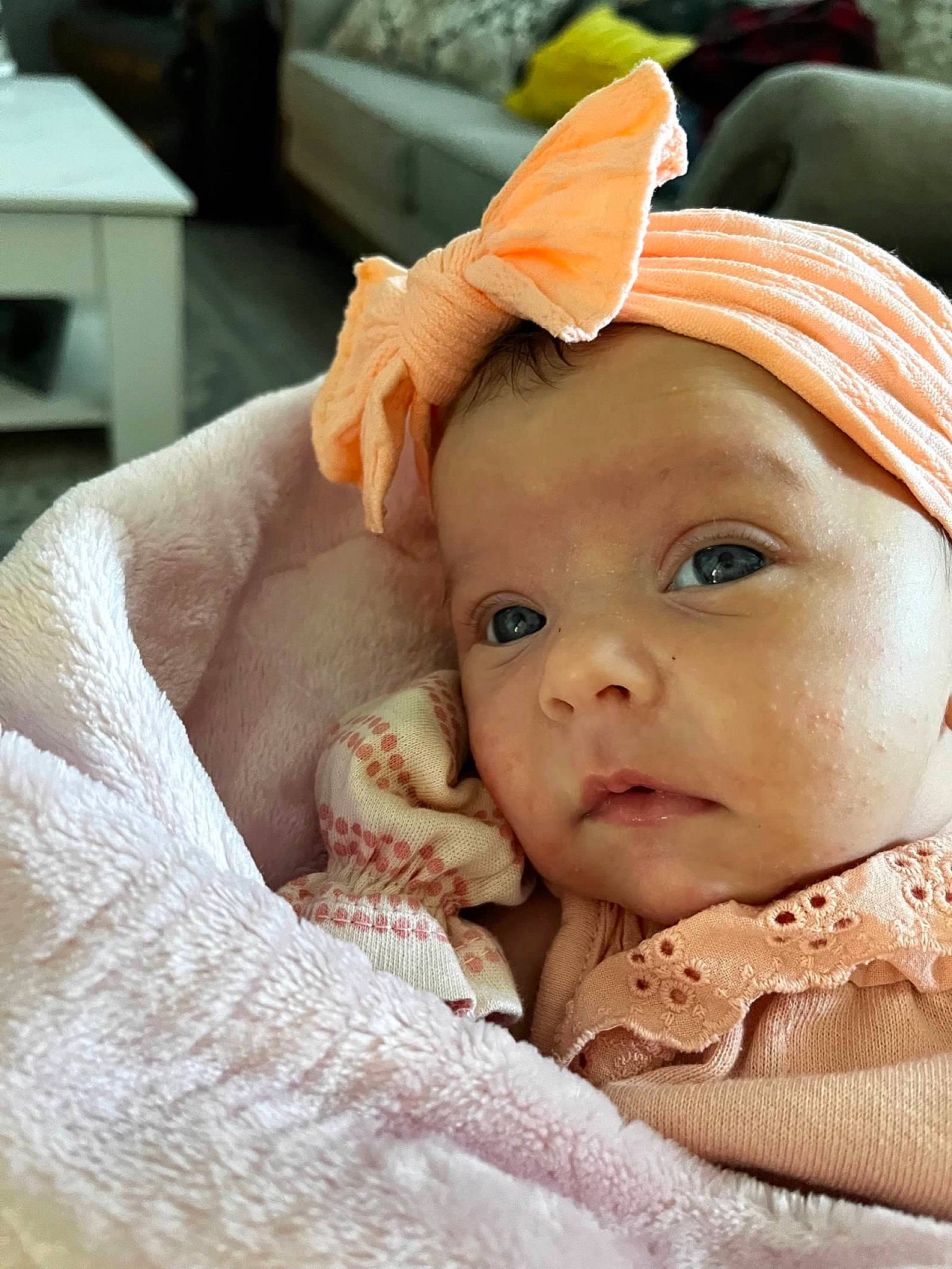 Blakely is registered to the contest to win money with this photo: baby, baby_toddler_clothing, cap, cheek, chin, comfort, ear, eye, eyebrow, eyelash, happy, head, headwear, human_body, iris, lip, mouth, neck, nose, person