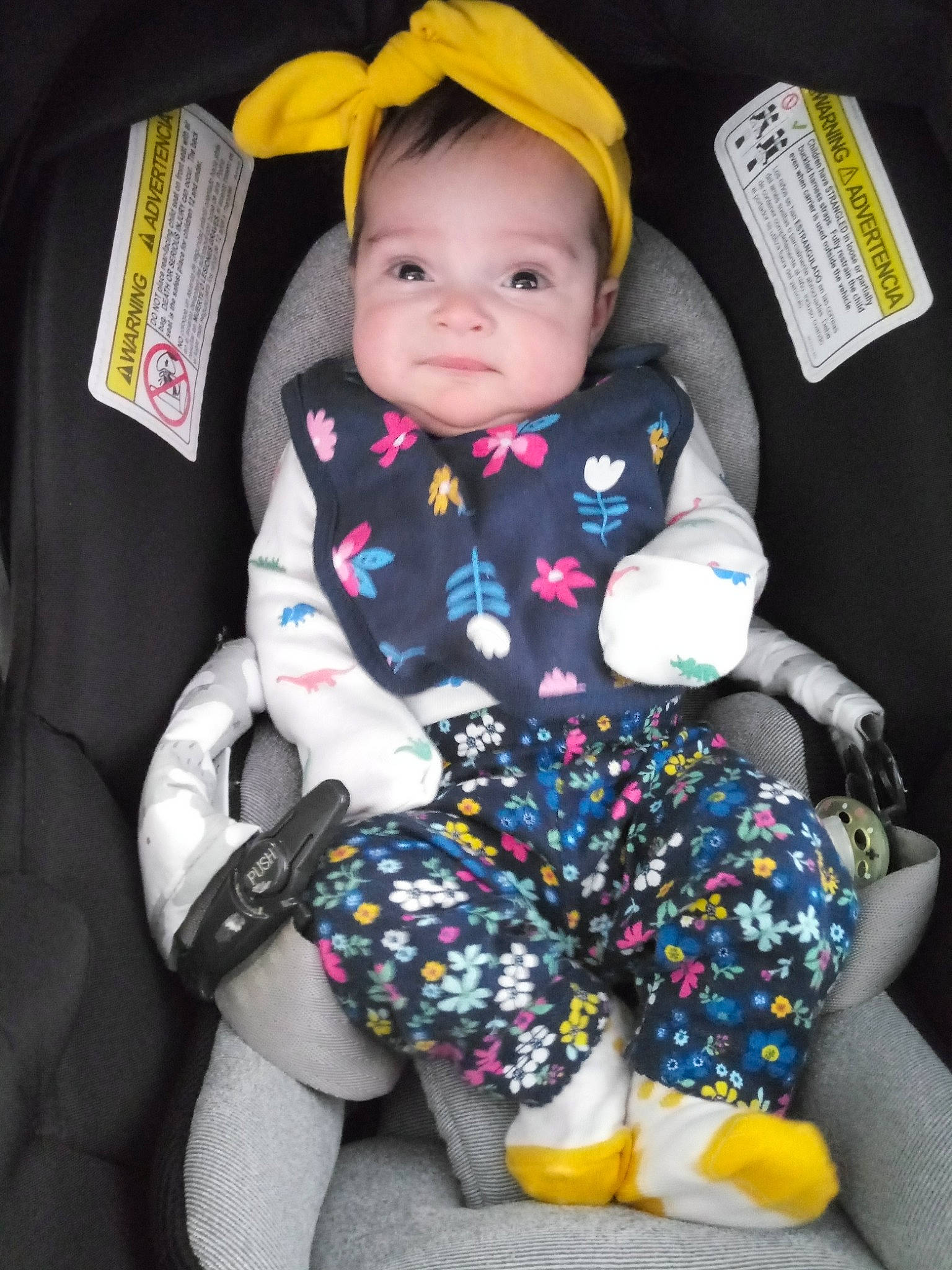 Lyla is registered to the contest to win money with this photo: baby, baby_in_car_seat, baby_products, baby_toddler_clothing, car_seat, child, person, product, toddler