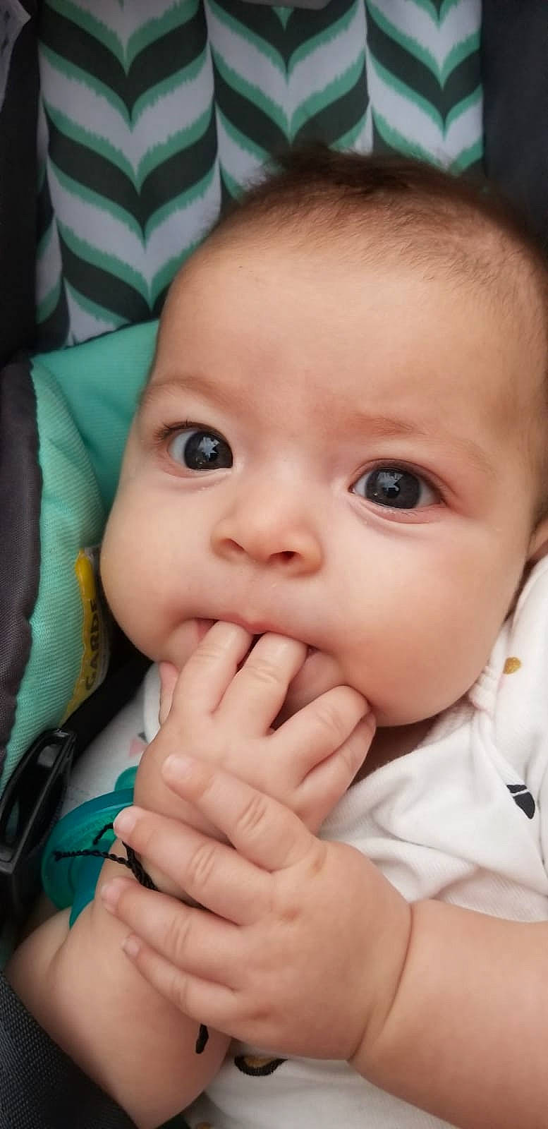 Danika is registered to the contest to win money with this photo: baby, beauty, cheek, child, chin, close_up, eye, eyebrow, face, finger, forehead, hand, head, iris, lip, mouth, nose, person, skin, thumb