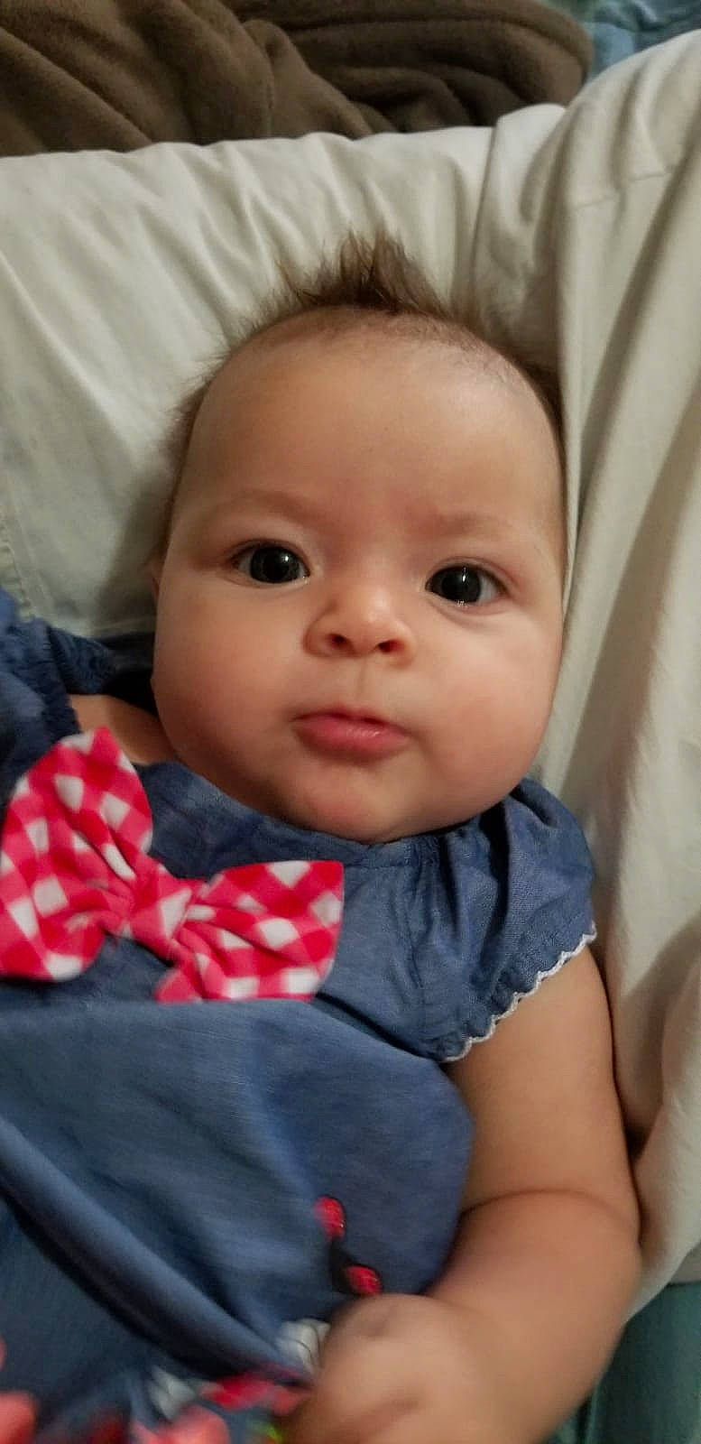 Danika is registered to the contest to win money with this photo: baby, cheek, child, chin, eye, eyebrow, face, forehead, head, iris, lip, mouth, nose, person, skin, smile, toddler