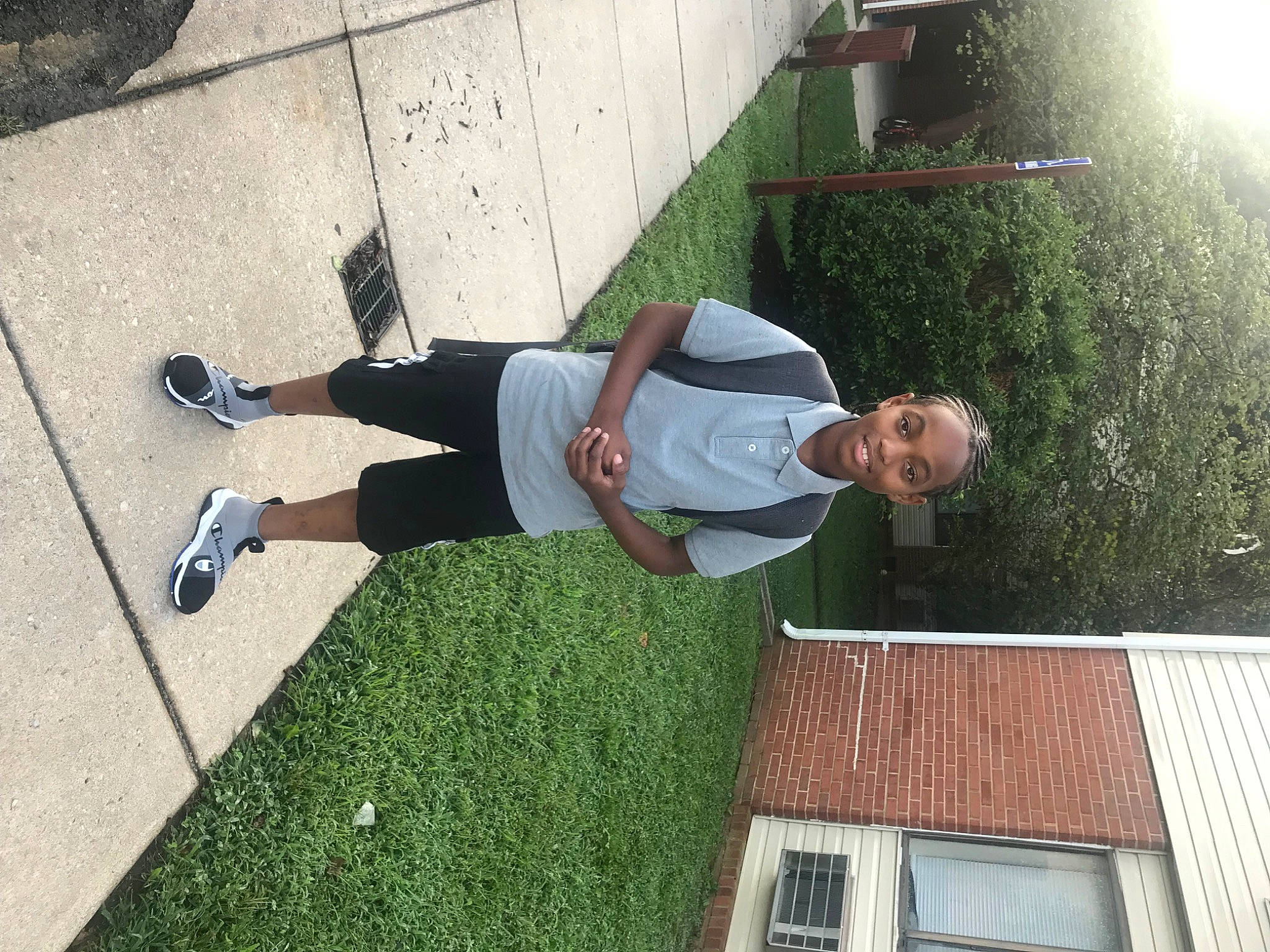 Vontrell joined the competition — help win amazing prizes! artificial_turf, calf, elbow, fun, grass, hat, human_leg, joy, knee, leisure, outdoor_shoe, person, plant, recreation, running_shoe, shadow, sportswear, t_shirt, thigh, walking_shoe