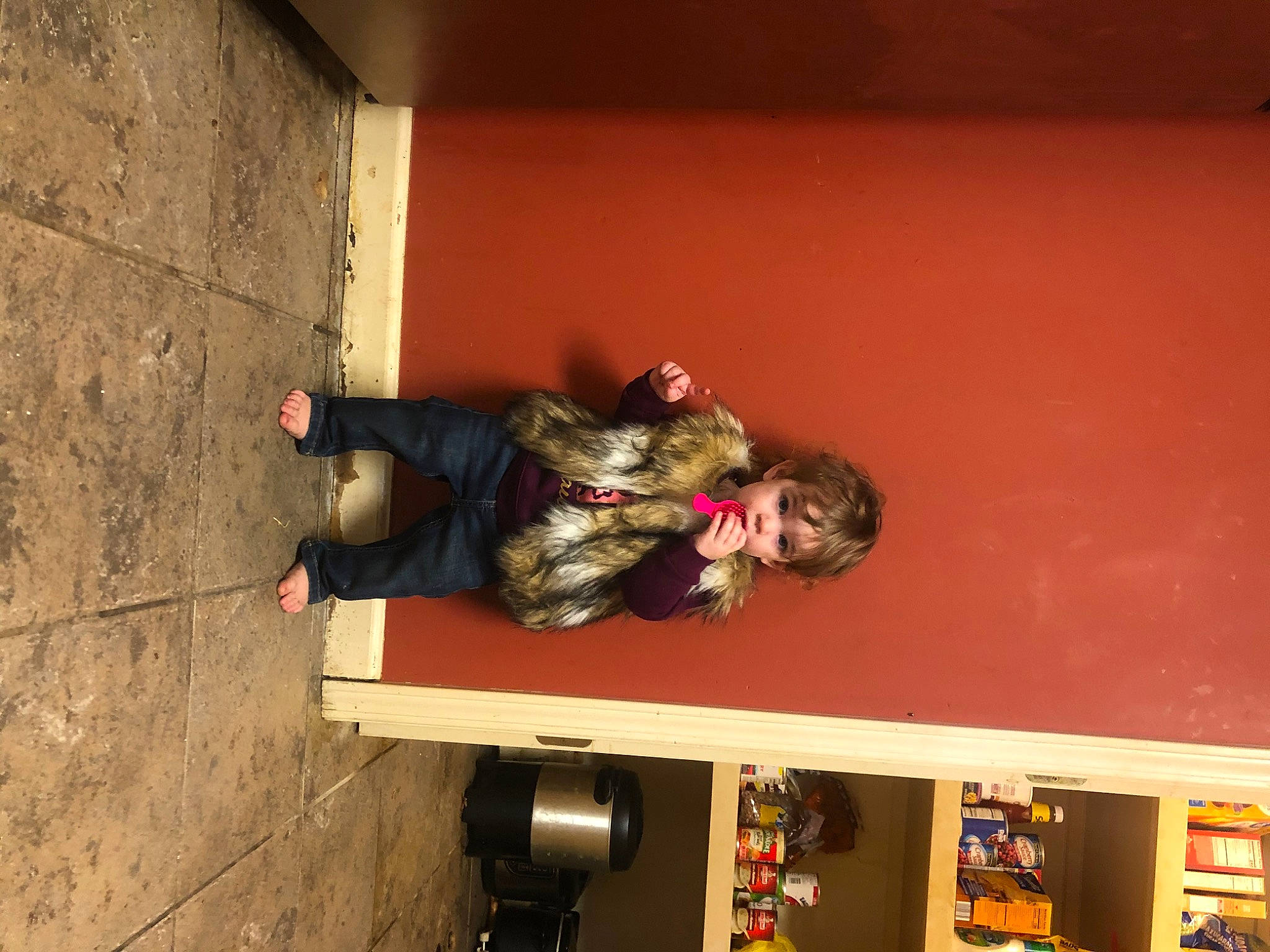 Grace joined the competition — help win amazing prizes! flooring, fun, house, magenta, person, room, shelf, shelving, wood