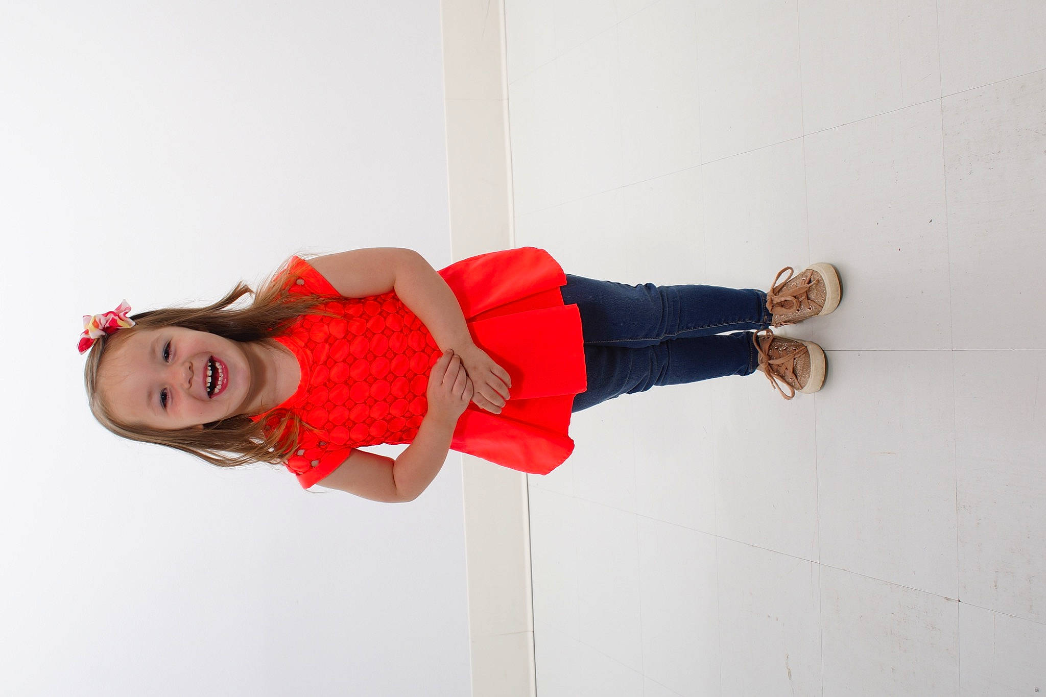 Sophia is registered to the contest to win money with this photo: boot, carmine, coquelicot, costume, dress, elbow, fashion_design, fashion_model, human_leg, joy, knee, leg, magenta, pattern, peach, person, sitting, sleeve, sock, thigh