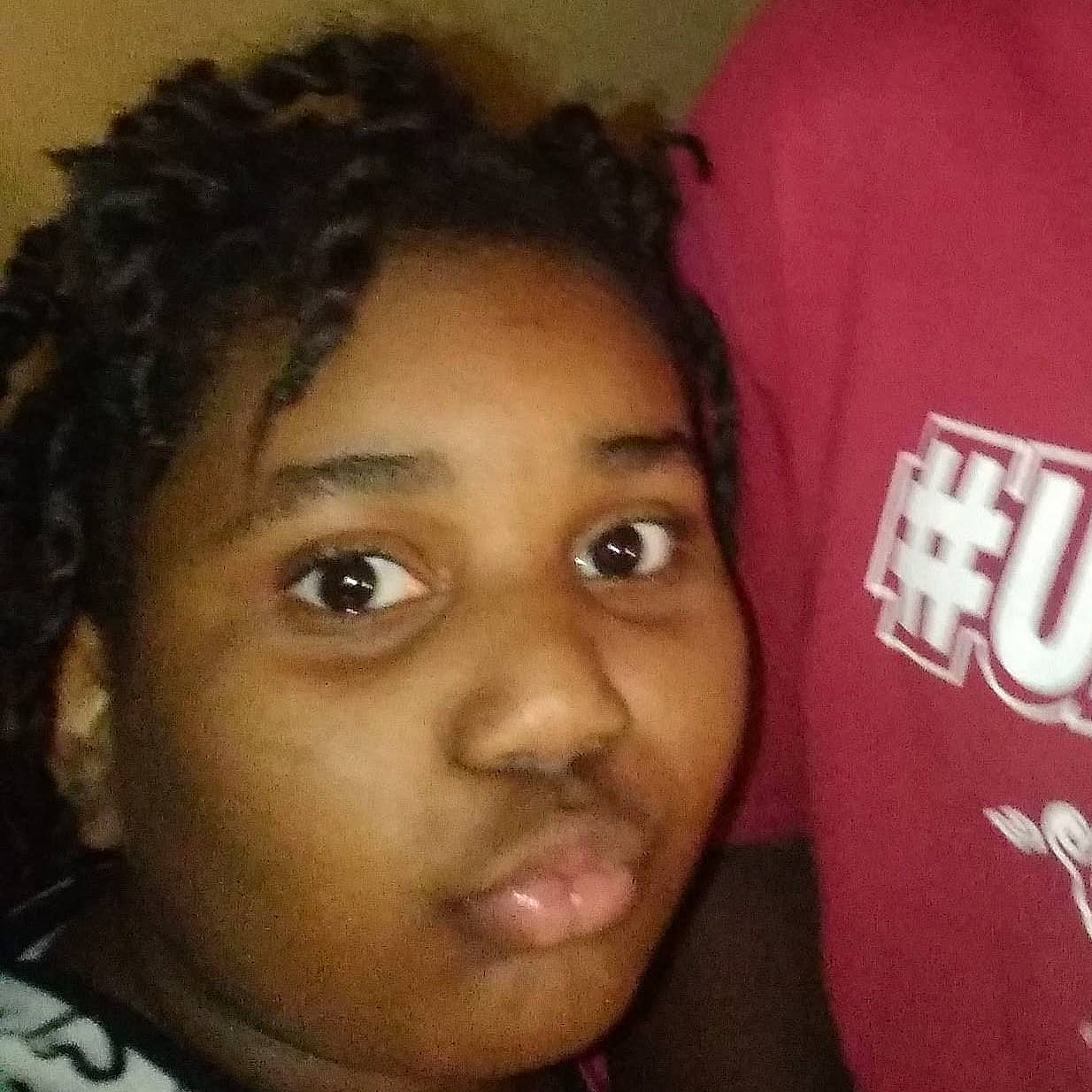 Arriana is registered to the contest to win money with this photo: black_hair, cheek, child, cool, eyebrow, face, forehead, hair, hairstyle, head, human, jheri_curl, lip, nose, person, s_curl, selfie