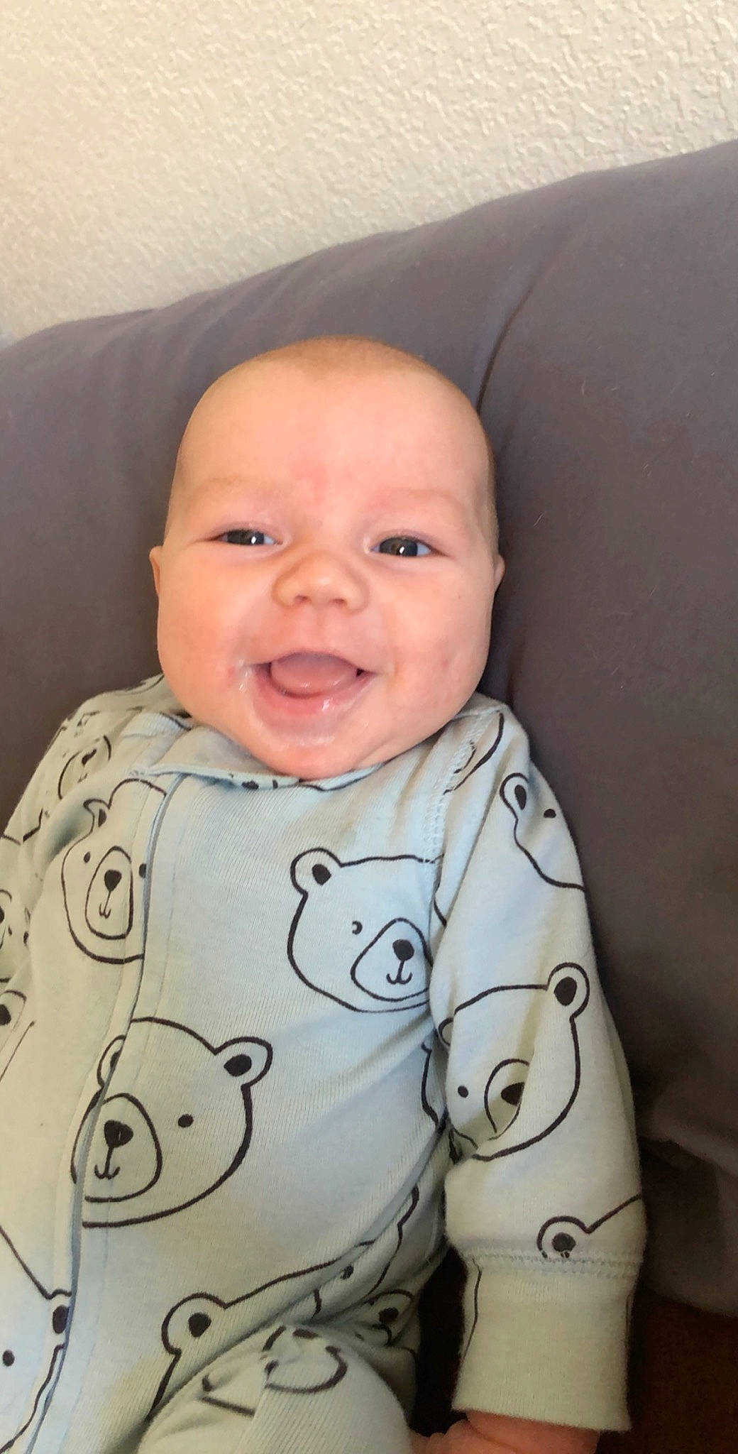 Clinton is registered to the contest to win money with this photo: baby, baby_laughing, baby_making_funny_faces, cheek, child, chin, ear, eye, face, facial_expression, forehead, head, laugh, lip, mouth, nose, person, skin, smile, toddler