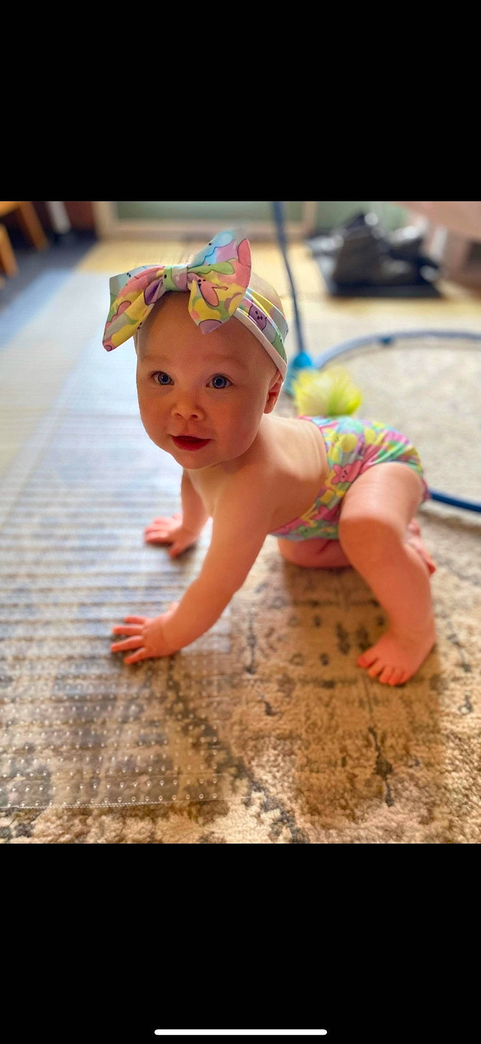 Kynlee joined the competition — help win amazing prizes! baby, baby_products, baby_toddler_clothing, barefoot, chest, child, crawling, floor, flooring, fun, happy, headwear, human_leg, leisure, person, personal_protective_equipment, play, recreation, sand, smile