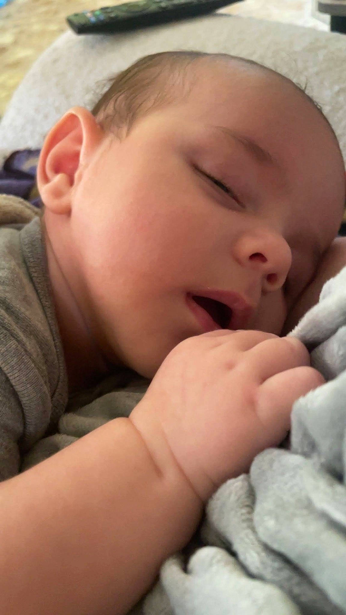 Bryson is registered to the contest to win money with this photo: baby, baby_toddler_clothing, cheek, comfort, ear, eye, eyebrow, face, finger, gesture, happy, head, iris, lip, mouth, nose, person, skin, smile, thumb