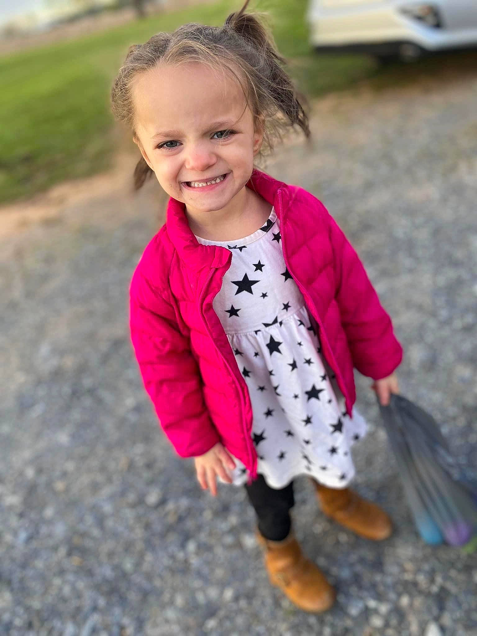 Kenz'Lee joined the competition — help win amazing prizes! baby_toddler_clothing, child, face, fashion_accessory, fun, grass, hair, happy, head, joy, leisure, magenta, outerwear, pattern, people_in_nature, person, plant, recreation, sleeve, smile