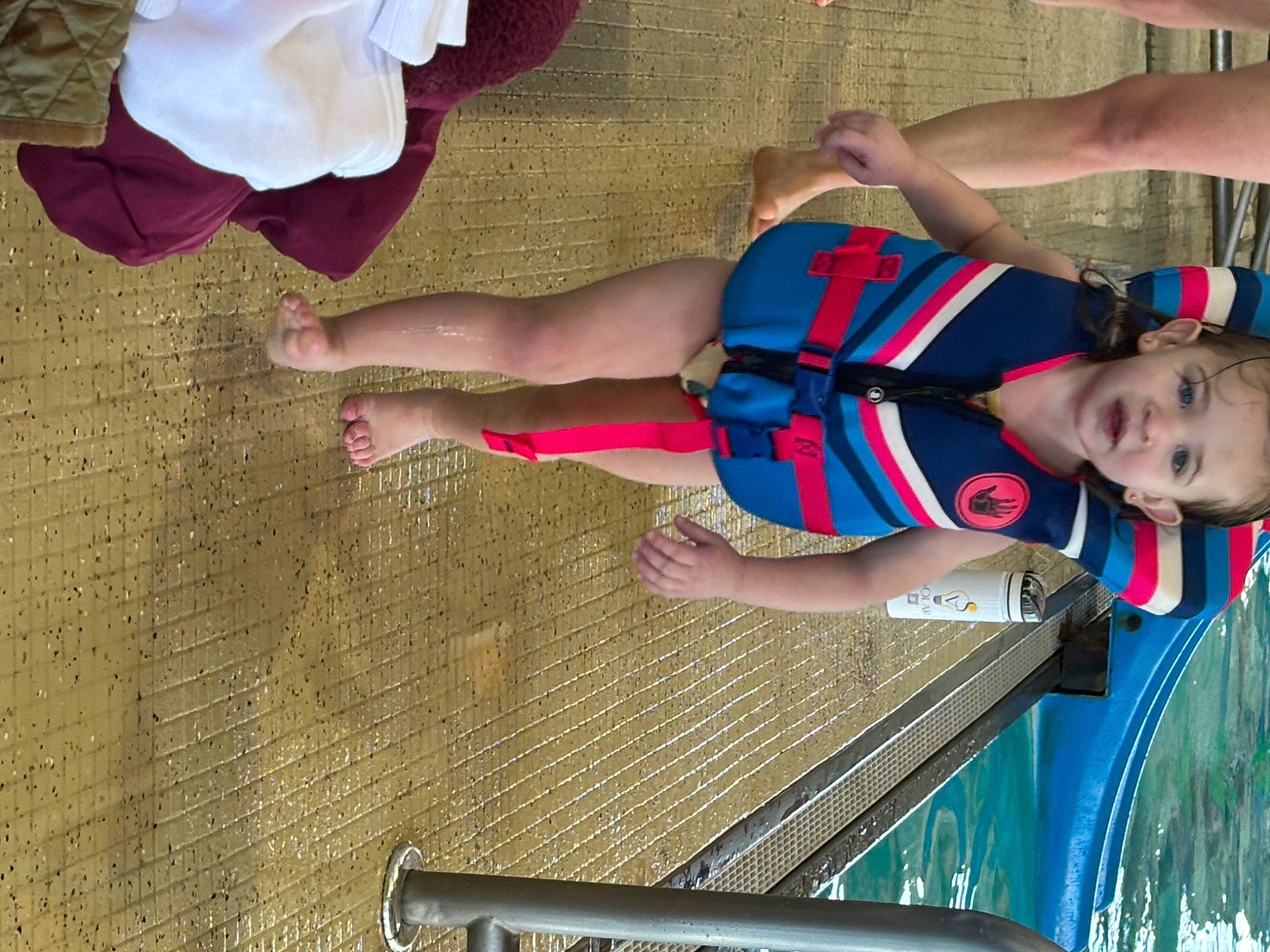 Larsyn joined the competition — help win amazing prizes! arm, child, electric_blue, flooring, foot, fun, happy, human_leg, knee, leisure, person, personal_protective_equipment, play, recreation, shorts, smile, sportswear, t_shirt, thigh, toddler