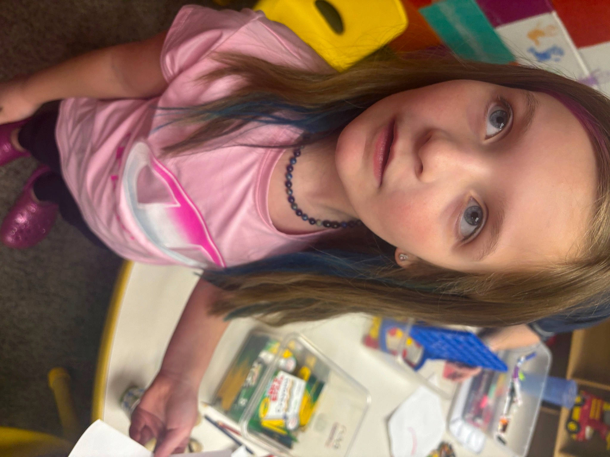 Briella joined the competition — help win amazing prizes! bangs, brown_hair, cheek, child, eyelash, fun, hair_coloring, happy, kitchen_appliance, lip, magenta, mouth, nose, organ, person, portrait_photography, room, skin, snapshot, vacation