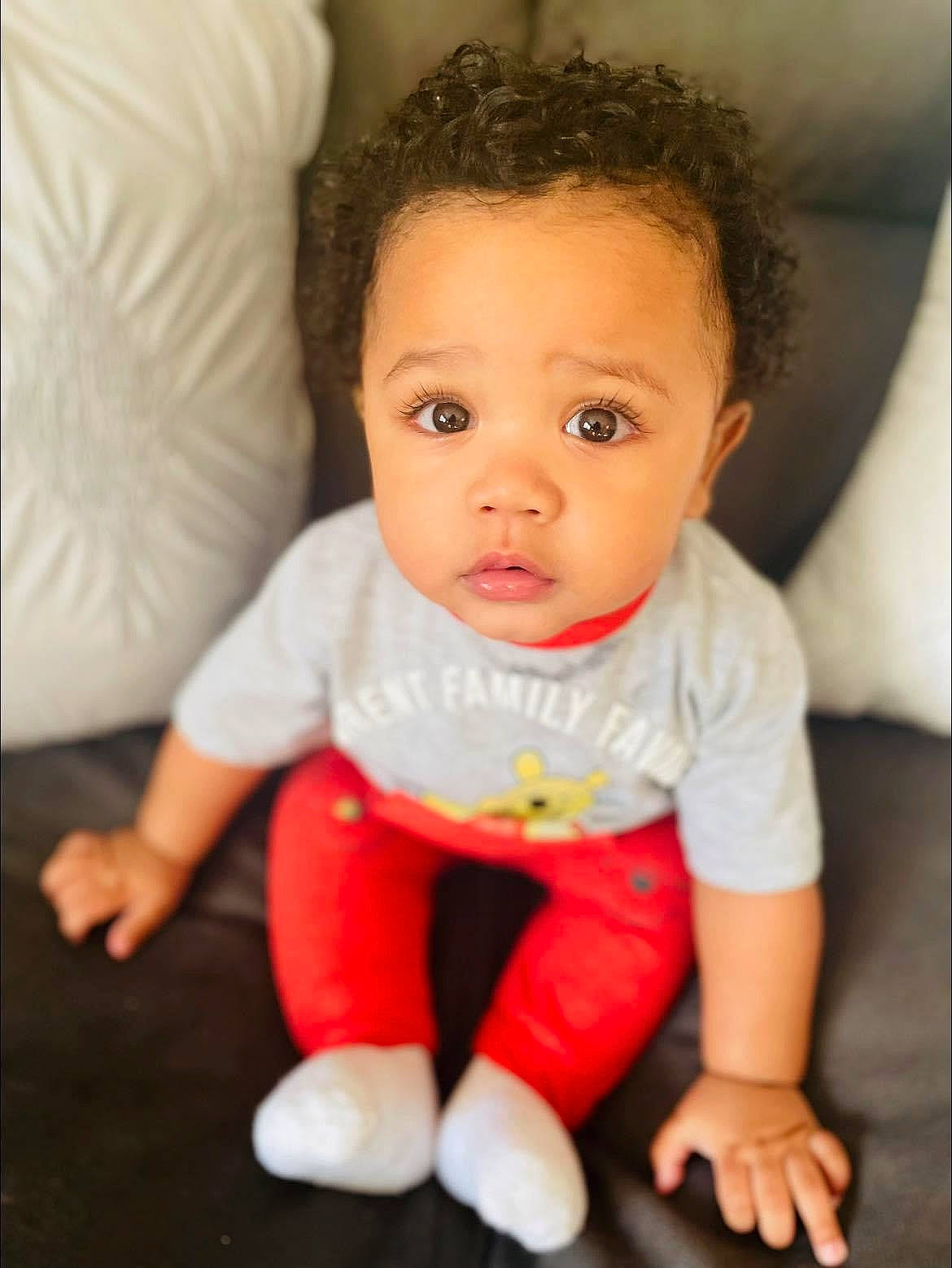 Kovie joined the competition — help win amazing prizes! baby, baby_toddler_clothing, cheek, child, comfort, eye, eyelash, flash_photography, flooring, fun, happy, human_body, lip, nose, person, portrait_photography, sitting, skin, sleeve, toddler