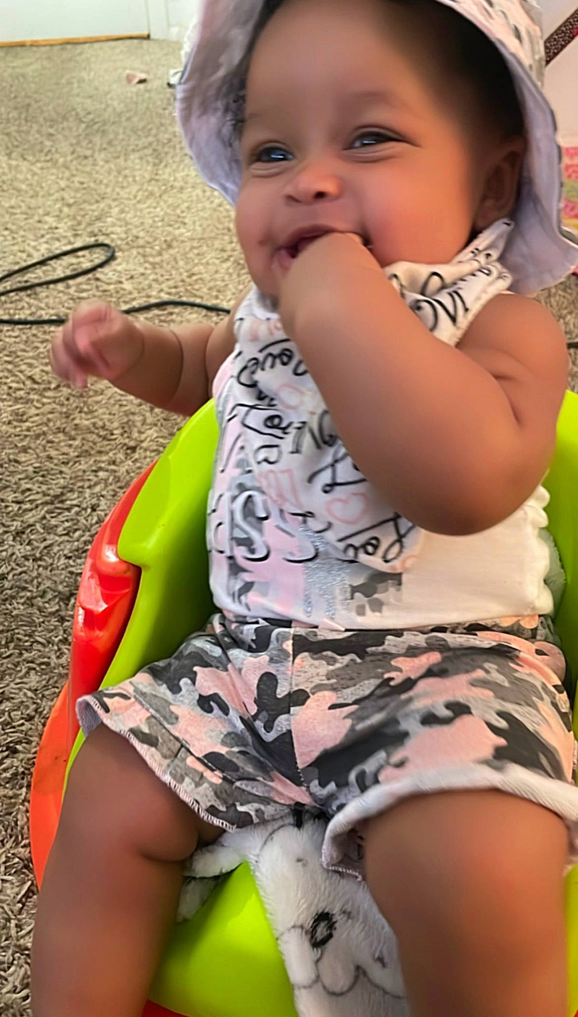 Reign joined the competition — help win amazing prizes! baby_toddler_clothing, beauty, child, cool, facial_expression, finger, fun, grass, green, hand, happy, leisure, mouth, person, product, skin, smile, summer, thigh, toddler