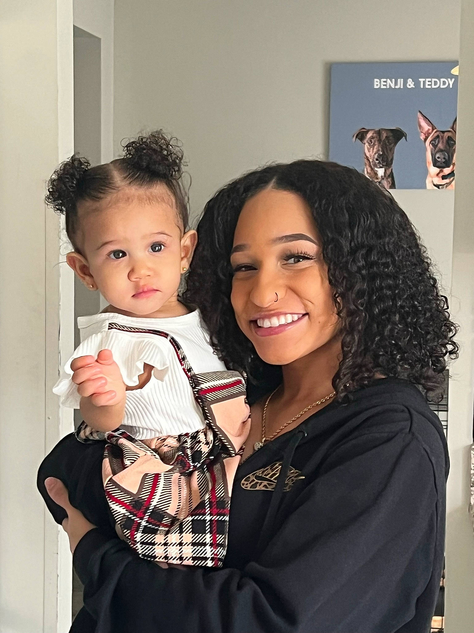 Jaylani is registered to the contest to win money with this photo: baby_toddler_clothing, black_hair, child, event, eyelash, fashion_design, flash_photography, formal_wear, fun, gesture, happy, jewellery, joy, necklace, pattern, person, room, shoulder, sleeve, smile