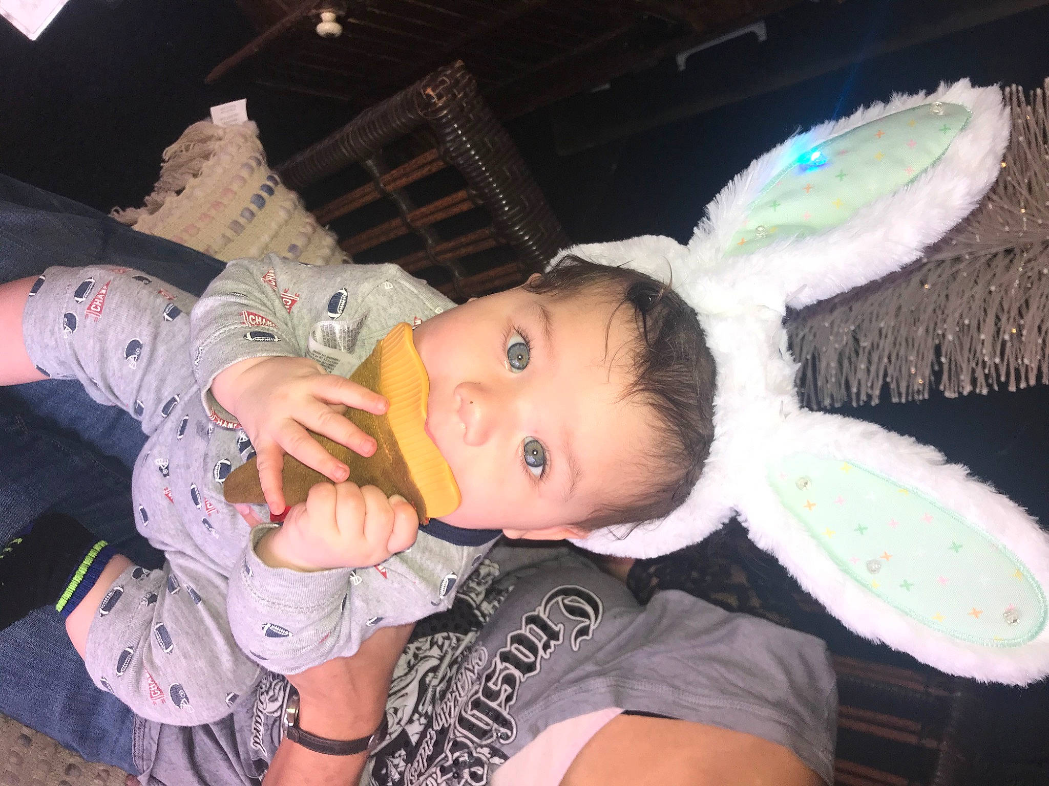 Jeremiah joined the competition — help win amazing prizes! baby, baby_products, baby_toddler_clothing, cheek, child, ear, eyelash, fun, happy, mythical_creature, pattern, person, pink, plush, sitting, skin, sleeve, stuffed_toy, toddler, toy