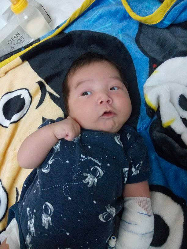 Braydon is registered to the contest to win money with this photo: baby, baby_products, cheek, child, cool, person, product, textile, toddler