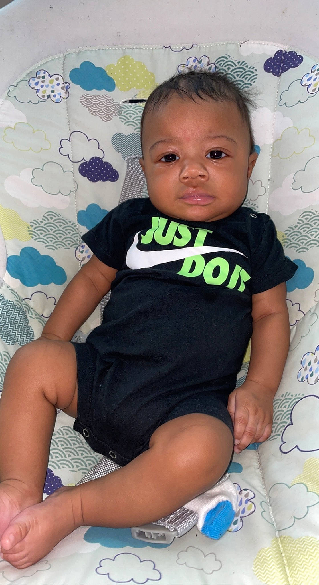 Brenton is registered to the contest to win money with this photo: azure, baby, baby_toddler_clothing, blue, cheek, child, dress, face, hairstyle, happy, head, iris, knee, leg, neck, person, pink, skin, sleeve, thigh