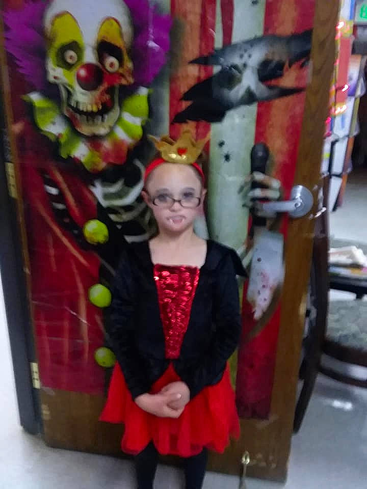 Katie joined the competition — help win amazing prizes! clown, costume, fun, performing_arts, person, product