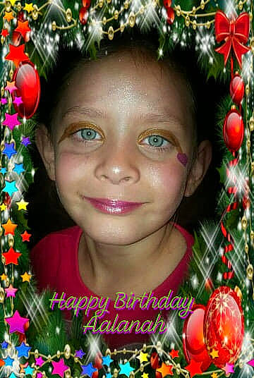 Aalanah joined the competition — help win amazing prizes! cheek, christmas, christmas_decoration, christmas_ornament, face, happiness, holiday, iris, joy, person, photomontage, smile, toddler