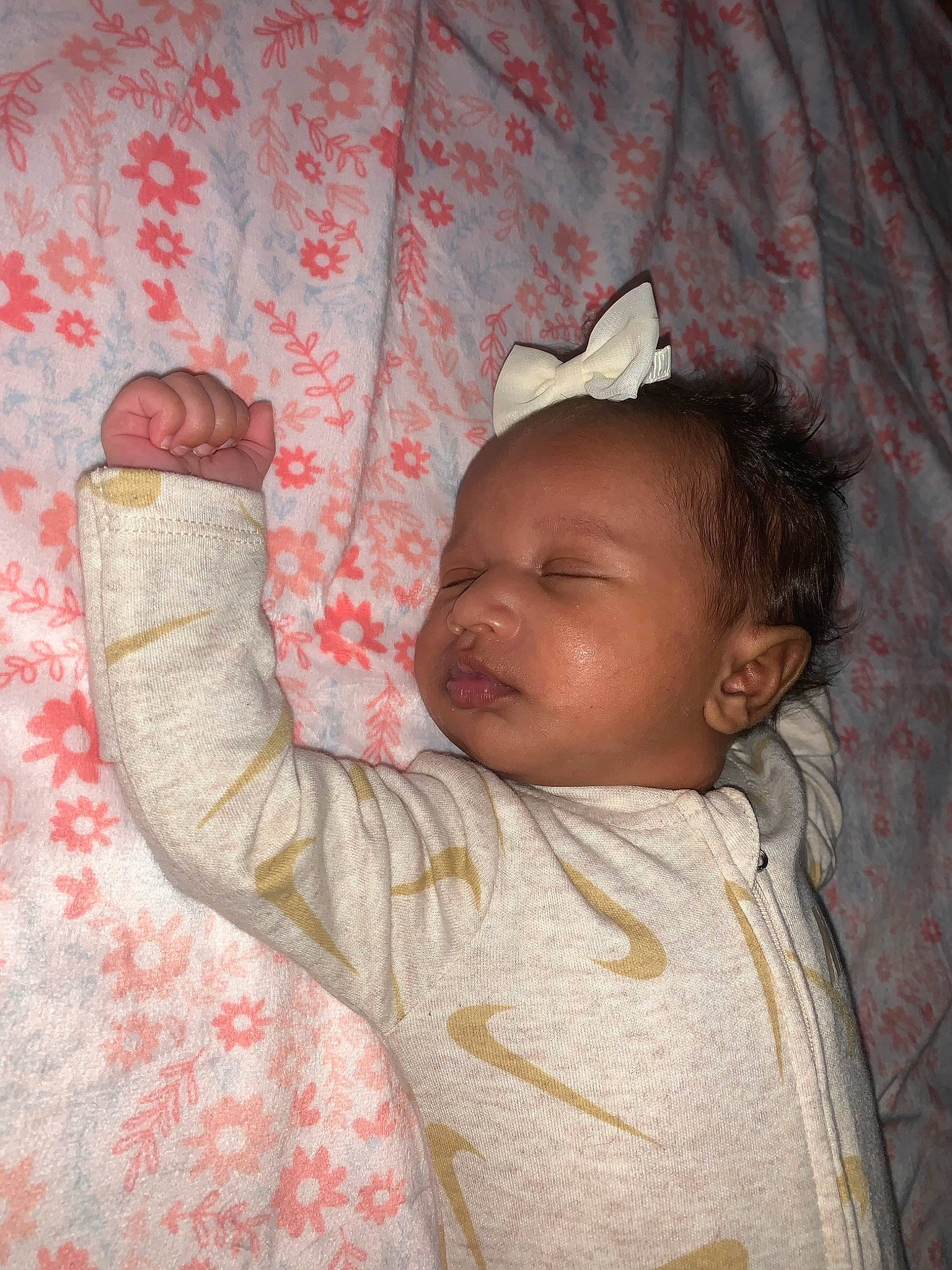 Jaylani is registered to the contest to win money with this photo: baby, baby_products, baby_toddler_clothing, cheek, child, comfort, eye, finger, gesture, happy, iris, linens, lip, mouth, nose, person, pink, skin, sleeve, textile