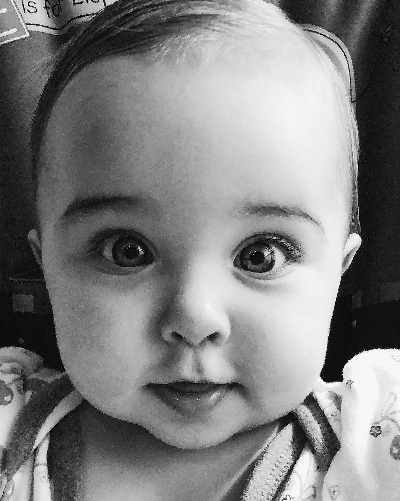 Laura is registered to the contest to win money with this photo: beauty, black_and_white, cheek, child, chin, close_up, eye, eyebrow, eyelash, face, forehead, girl, head, lip, monochrome_photography, nose, person, photography, portrait, skin