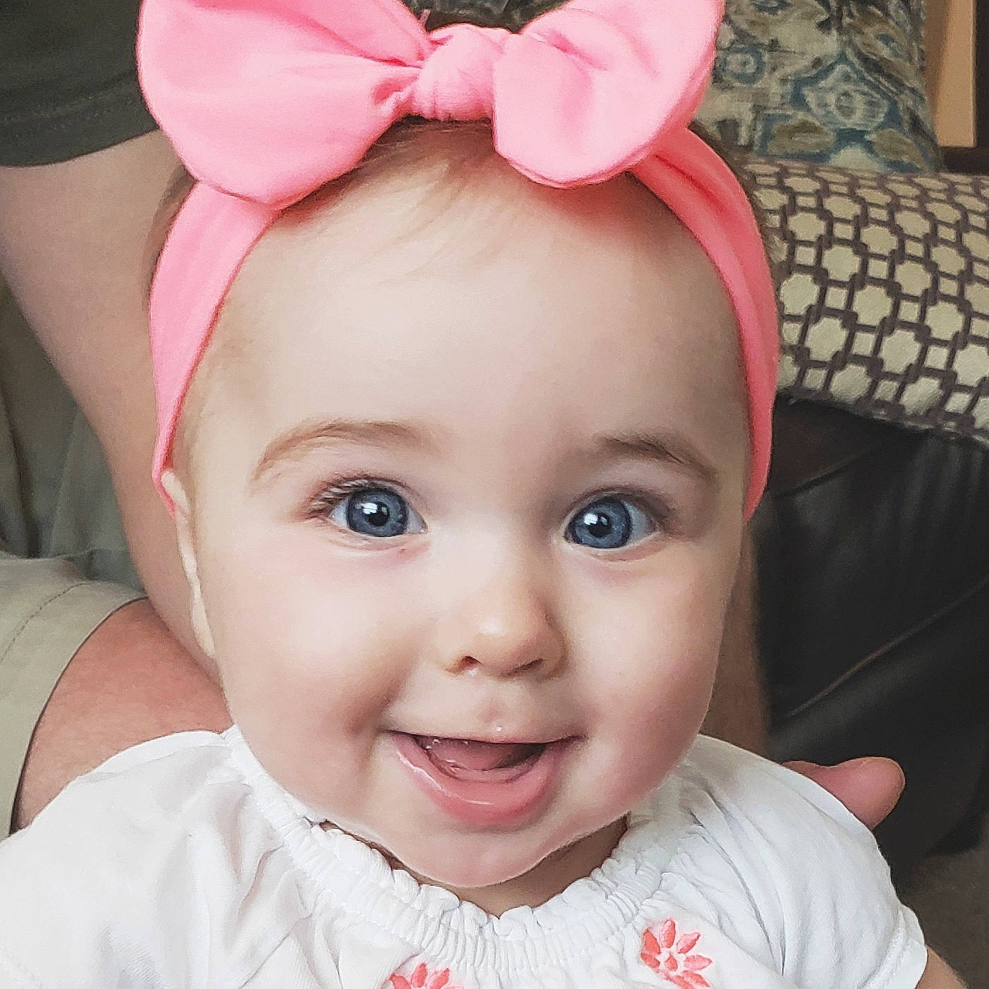 Laura joined the competition — help win amazing prizes! brown_hair, cheek, child, ear, eyebrow, face, forehead, girl, hair_accessory, head, headband, headgear, infant, joy, lip, nose, person, pink, product, skin