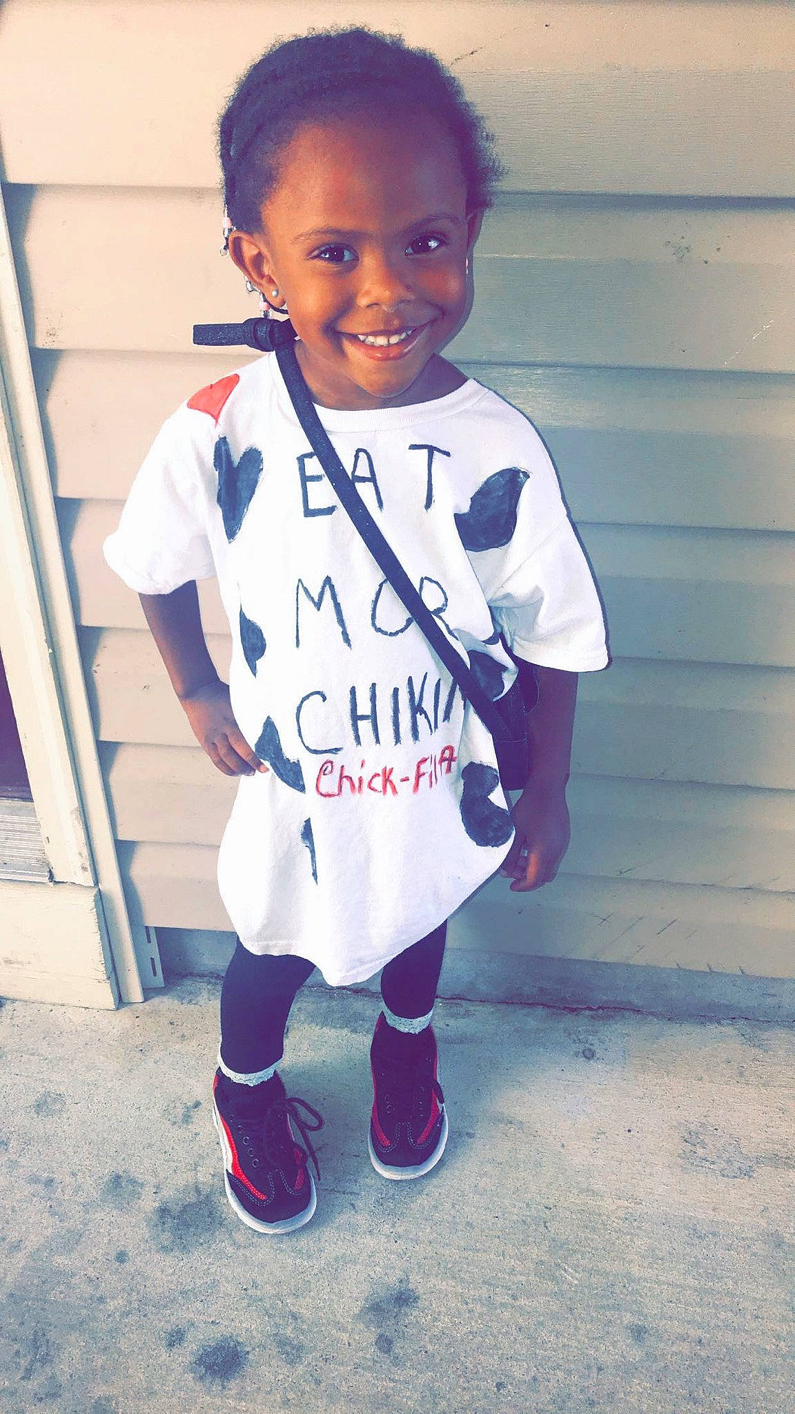 Kyndall joined the competition — help win amazing prizes! baby_toddler_clothing, blue, cool, electric_blue, eye, face, facial_expression, footwear, hairstyle, happy, jersey, joy, knee, person, shoe, sleeve, smile, sneakers, sportswear, street_fashion