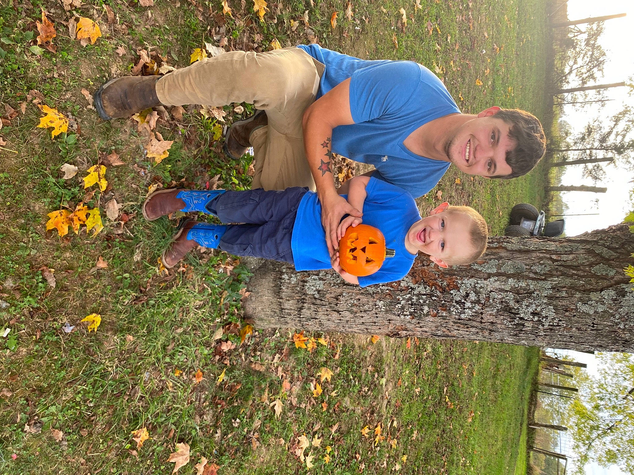 Jaylon joined the competition — help win amazing prizes! autumn, child, fun, grass, grassland, groundcover, happy, joy, lawn, leisure, people_in_nature, person, plant, recreation, sky, smile, soil, t_shirt, toddler, tree