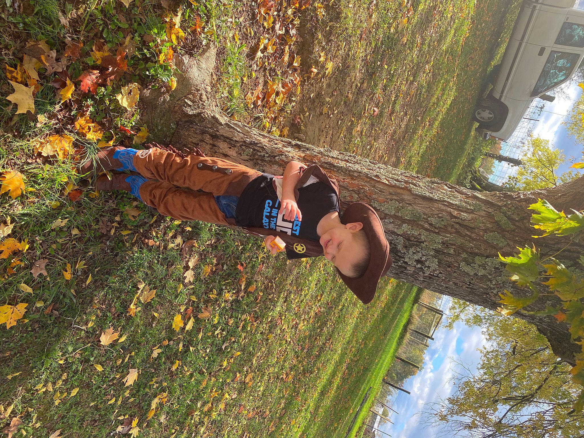 Jay joined the competition — help win amazing prizes! branch, fun, grass, happy, human_leg, landscape, leisure, morning, people_in_nature, person, plant, sunlight, tints_and_shades, tree, trunk, vegetation, wall, wilderness, wood, woody_plant