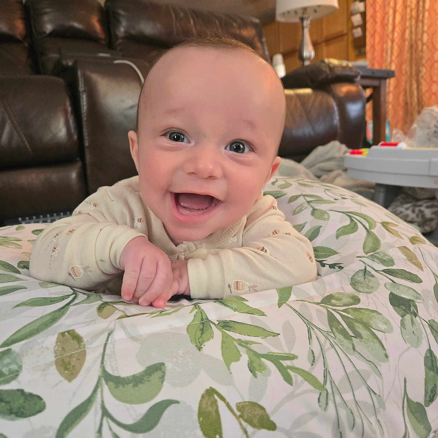 Ty A joined the competition — help win amazing prizes! architecture, baby, bed, building, clothing, couch, cushion, face, furniture, glove, happy, head, homedecor, indoors, lamp, livingroom, person, photography, portrait, room