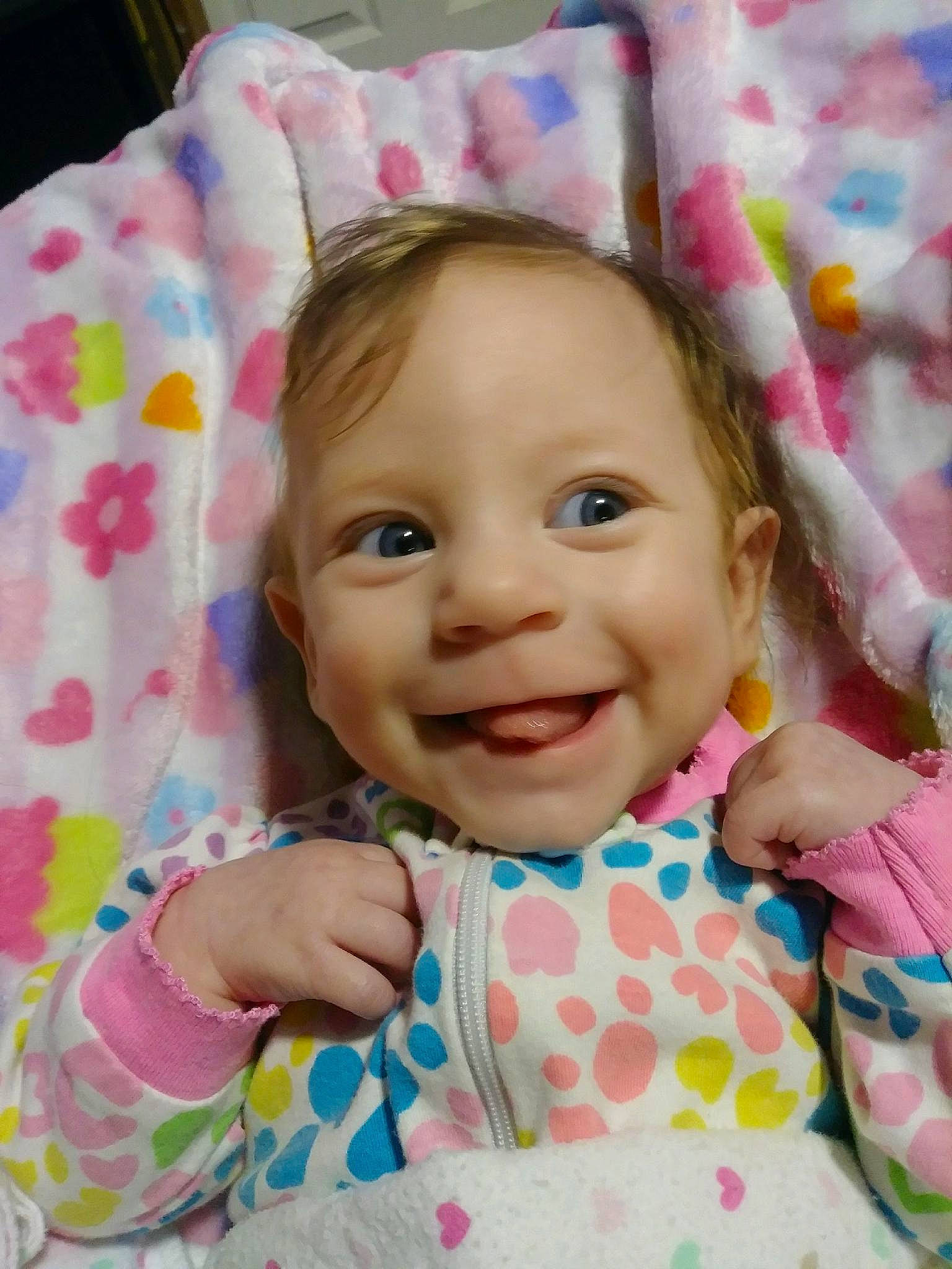 Sarah joined the competition — help win amazing prizes! baby, cheek, child, eye, face, head, iris, joy, lip, nap_mat, person, pink, skin, smile, textile, toddler