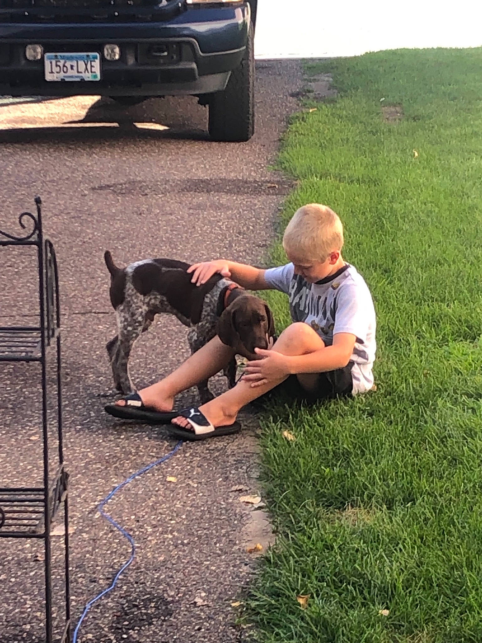 Remmy is registered to the contest to win money with this photo: auto_part, automotive_exterior, automotive_tire, automotive_wheel_system, bumper, car, family_car, grass, lawn, minivan, plant, sitting, soil, tire, tree, vacation, vehicle, vehicle_door, wheel