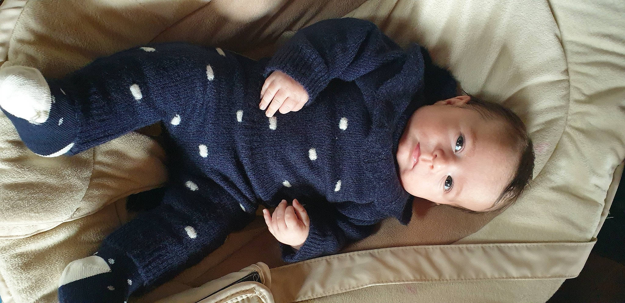 Myla a rejoint le concours — aidez-le/la à gagner de superbes lots ! baby, baby_products, baby_toddler_clothing, cheek, child, collar, comfort, dress_shirt, lap, mammal, outerwear, pattern, person, plaid, sitting, sleeve, suit, tartan, toddler, tree