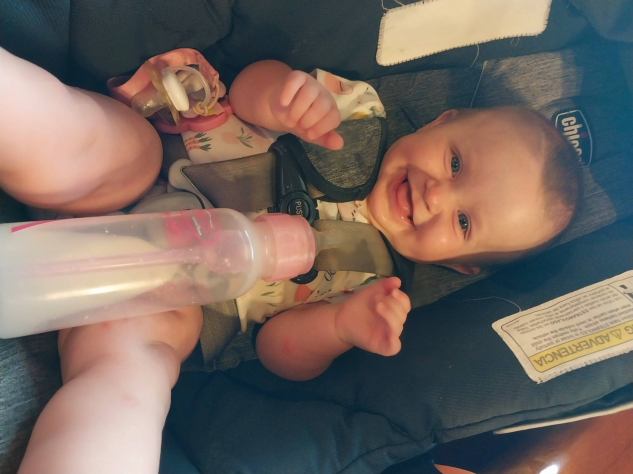 Rebecca joined the competition — help win amazing prizes! baby, baby_bottle, bottle, cheek, child, drink, drinking, drinkware, finger, fluid, hand, infant_formula, joy, mouth, nail, person, plastic_bottle, product, skin, smile