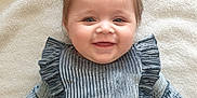 Bonnie joined the competition — help win amazing prizes! baby, child, smiling, happy, pigtails, dress, blue, pleated, texture, clothing, face, person, infant, cute, portrait, lying_down, blanket, soft, indoors, joyful