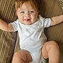 Bonnie joined the competition — help win amazing prizes! baby, infant, smile, tongue_out, blue_eyes, onesie, couch, corduroy, happy, child, cute, skin, arm, leg, indoors, portrait, person, young_child, sitting, playful