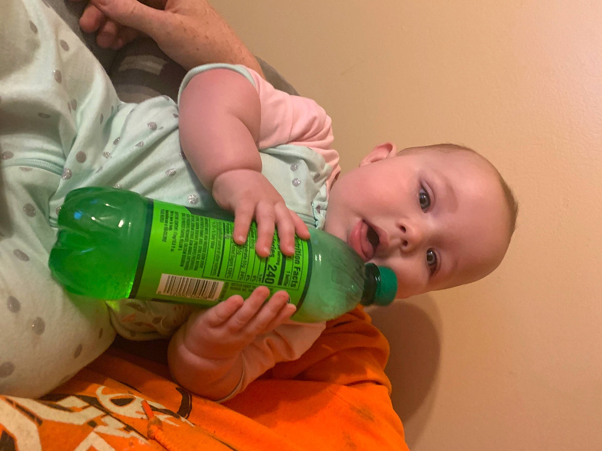Kenzleigh joined the competition — help win amazing prizes! baby, baby_bottle, baby_products, baby_toddler_clothing, bottle, child, drink, drinking, drinkware, finger, infant_formula, liquid, nail, peach, person, plastic, plastic_bottle, skin, thumb, toddler