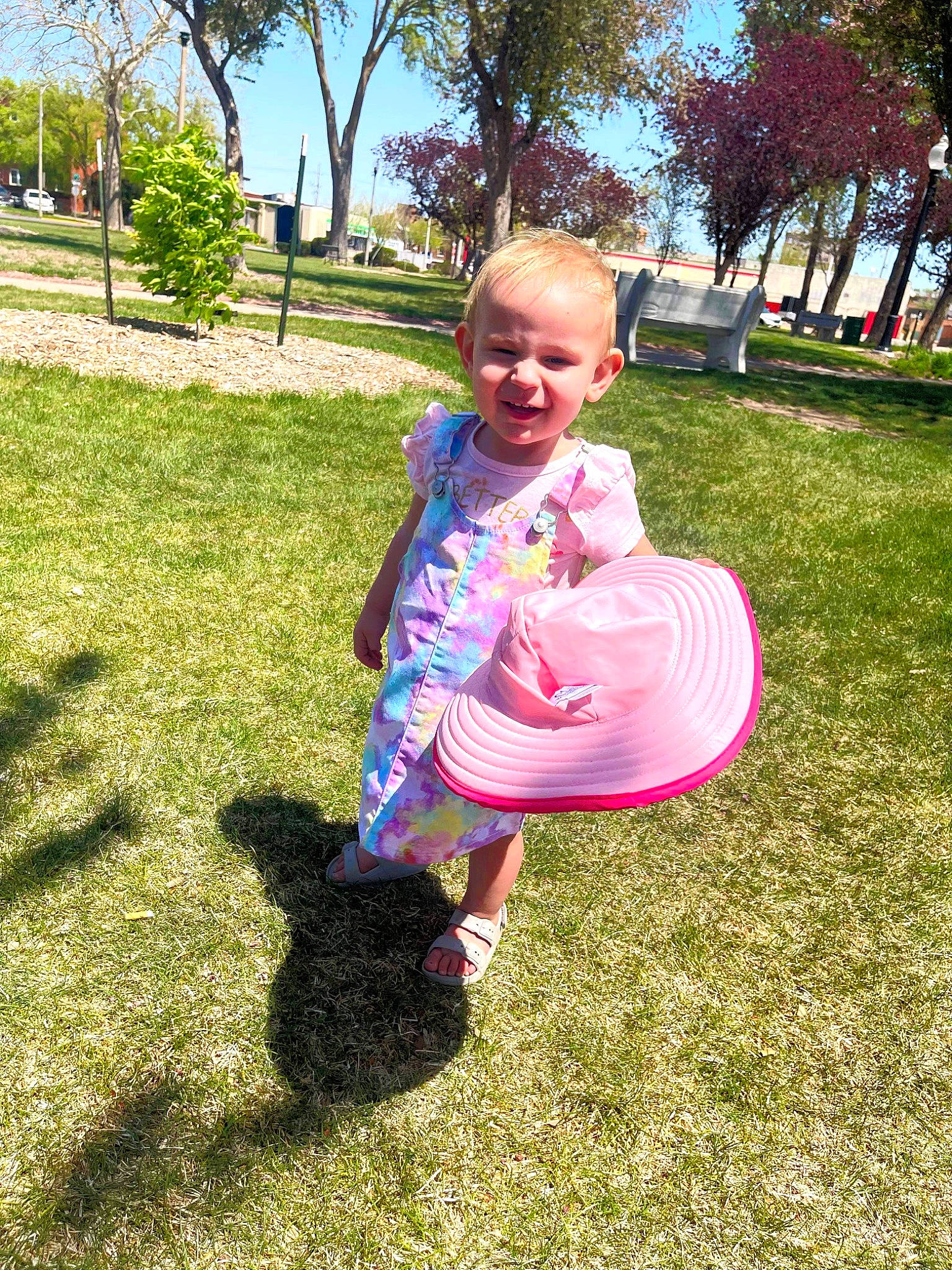 Kailena is registered to the contest to win money with this photo: baby, baby_toddler_clothing, child, fun, grass, grass_family, grassland, happy, joy, lawn, leisure, magenta, people_in_nature, person, plant, play, recreation, sky, smile, spring