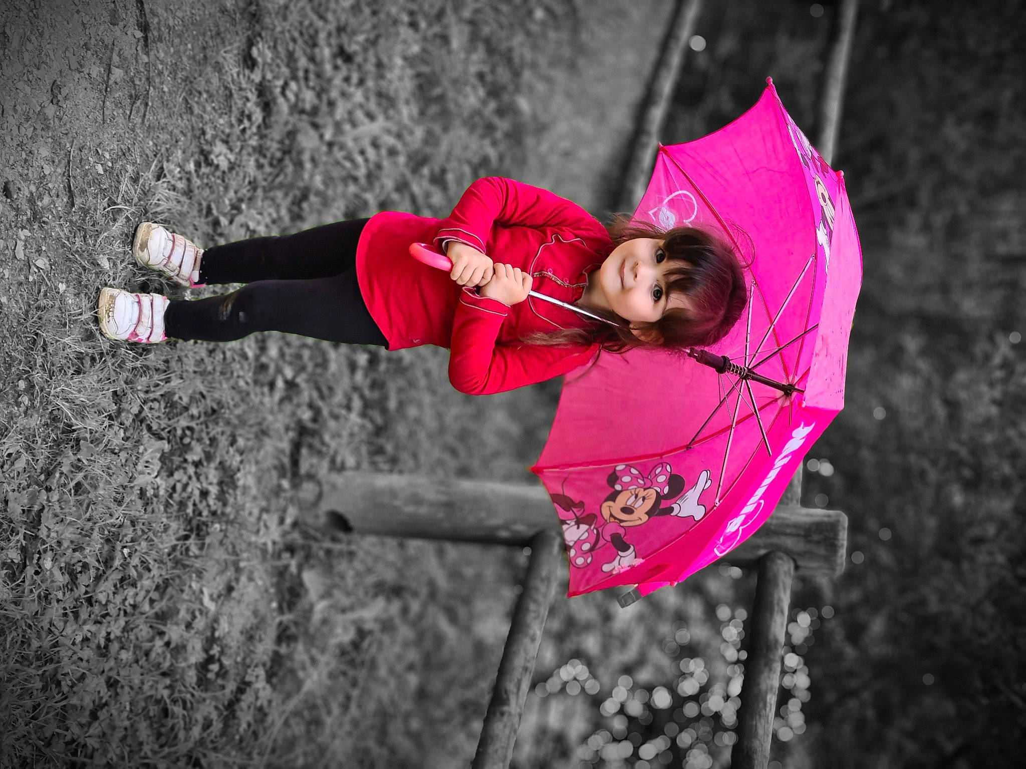 Shana participe au concours pour gagner de l'argent avec cette photo : adventure, carmine, child, flash_photography, fun, grass, happy, jacket, joy, leisure, magenta, people_in_nature, person, pink, recreation, red, shadow, soil, toddler, tree